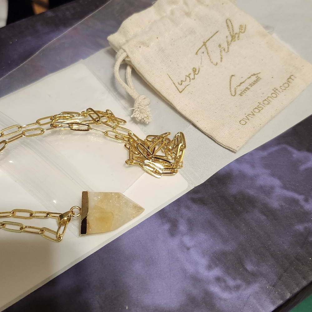 New Aviva Stanoff luxe tribe citrine necklace